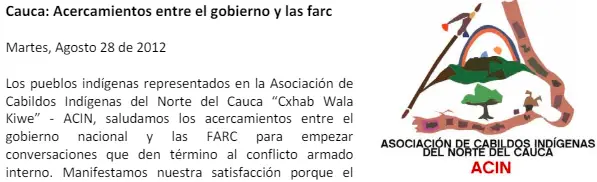 Cauca: acercamientos entre el Gobierno y las FARC