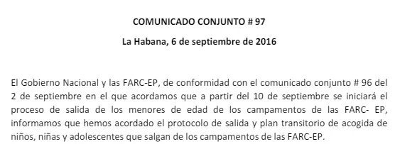 Comunicado Conjunto No. 97