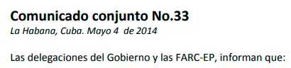 Comunicado conjunto No. 33