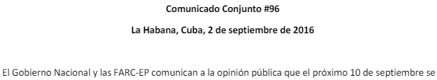 Comunicado conjunto No. 96